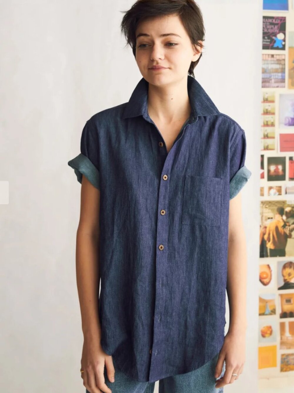 Naomi Nomi The Oxford Indigo Blue Hemp Cotton Denim